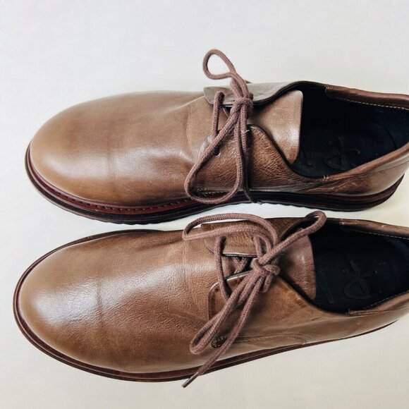 P.Monjo women flat form leather lace up loafers , brown, Size 40 - Picture 6 of 9